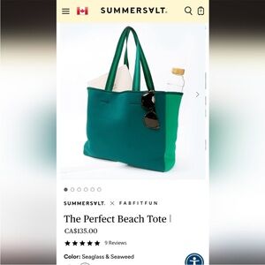 SUMMERSALT
Neoprene Beach Tote in Blue/Green